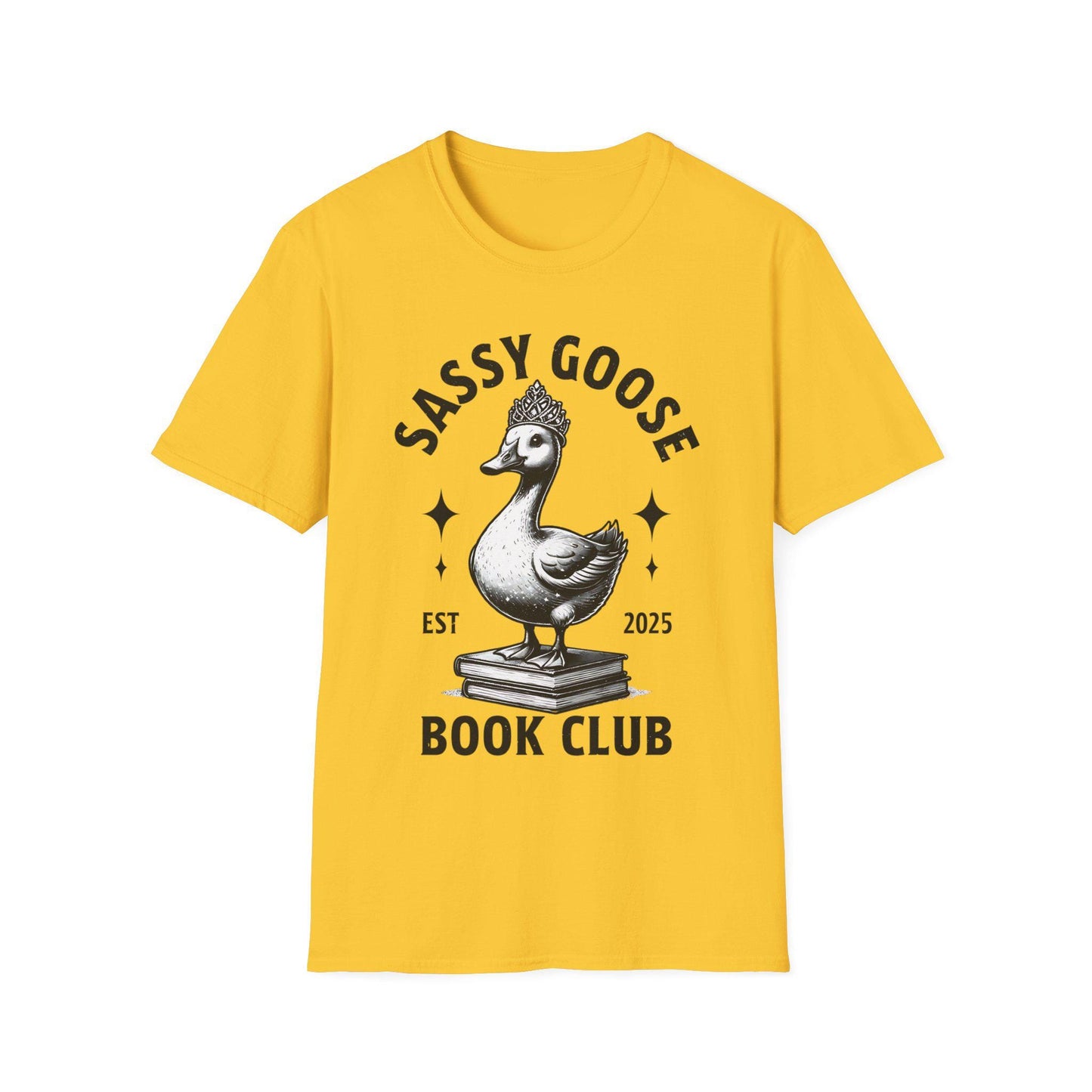 Sassy Book Club Goose T-shirt-Stripeypeach