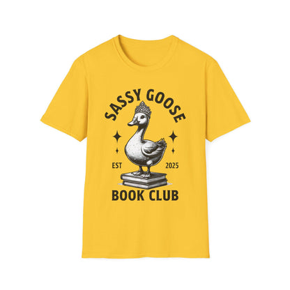 Sassy Book Club Goose T-shirt-Stripeypeach