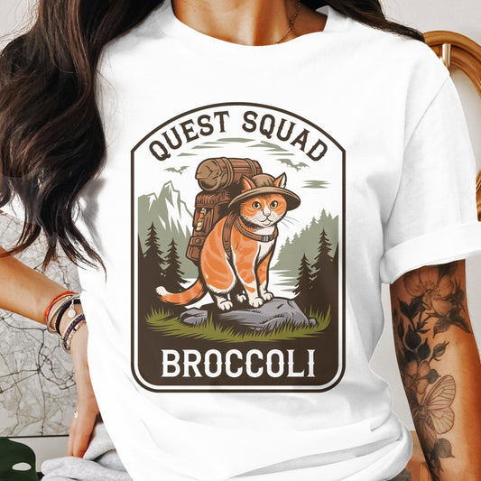 Quest Squad Broccoli T-shirt-Stripeypeach