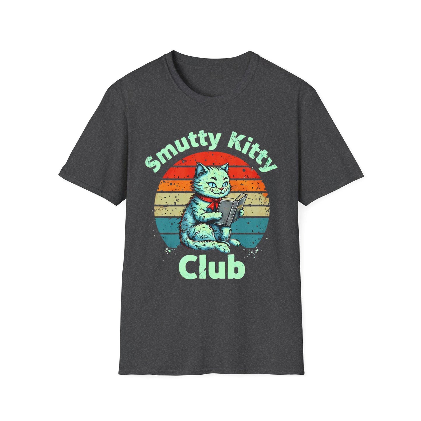 Smutty Book Club Cat T-Shirt-Stripeypeach
