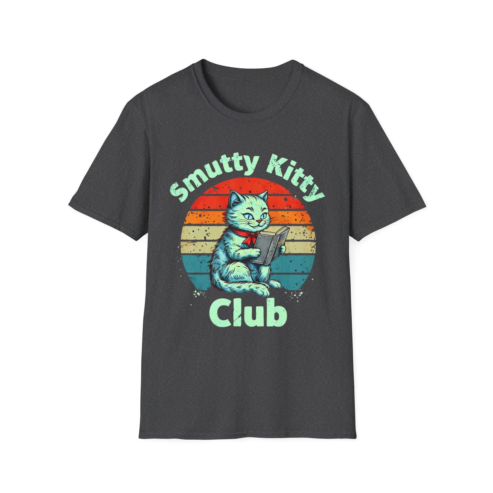 Smutty Book Club Cat T-Shirt-Stripeypeach