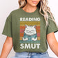 Reading Smut Cat T-Shirt-Stripeypeach